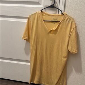 Lucky Brand Yellow V-Neck T-Shirt